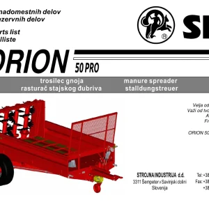 SIP Orion 50Pro Parts Manual