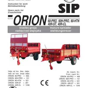 SIP Orion 60 40R Parts Manual