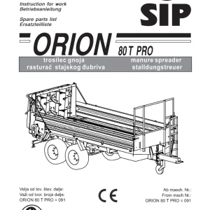 SIP Orion 80T Pro Parts Manual