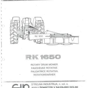 SIP Rk 1650 Parts Manual