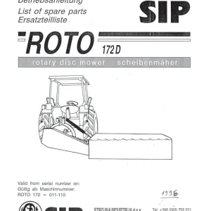 SIP Roto 172D Parts Manual