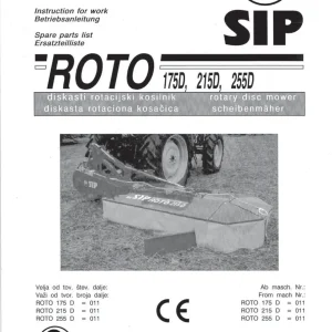 SIP Roto 175D 215D 255D Parts Manual