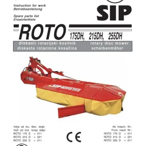 SIP Roto 175Dh 215Dh 255Dh Parts Manual