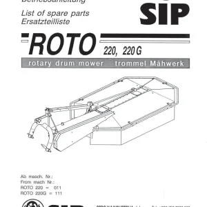 SIP Roto 220 220G Parts Manual