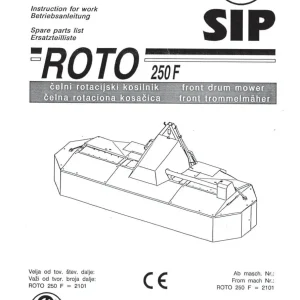 SIP Roto 250F Parts Manual