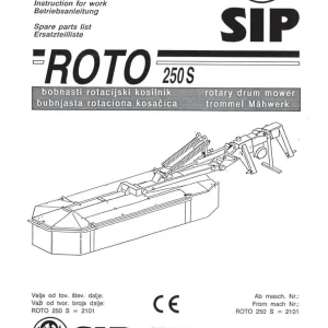 SIP Roto 250S Parts Manual