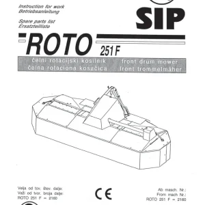 SIP Roto 251F Parts Manual