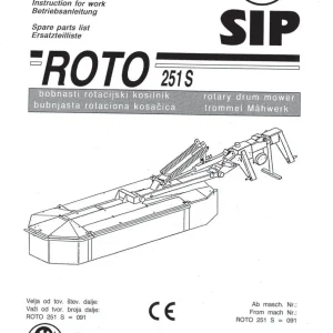 SIP Roto 251S Parts Manual