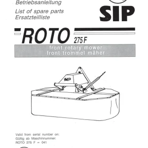 SIP Roto 275F Parts Manual