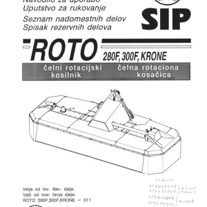 SIP Roto 280F 300F Parts Manual