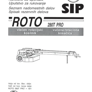 SIP Roto 280T Pro Parts Manual