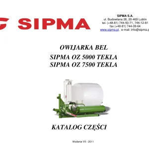 Sipma Oz5000 Oz7500 Tekla 2011 Parts Manual