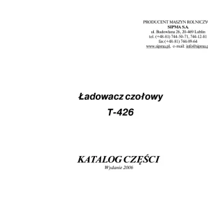 Sipma T426 2006 Parts Manual