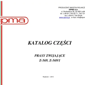 Sipma Z569 2010 Parts Manual