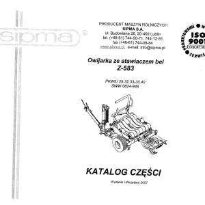 Sipma Z583 2007 Parts Manual