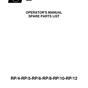 Sitrex Rp 4 5 6 8 10 12 & Parts Manual