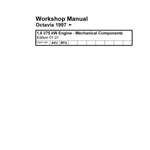 Skoda Octavia 1.6 L75 Kw 1997 Service Manual