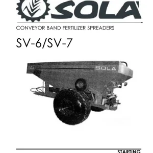 Sola Sv6 Sv7 Spreaders Parts Manual