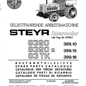 Steyr 8320 8320A 83Tk Parts Manual