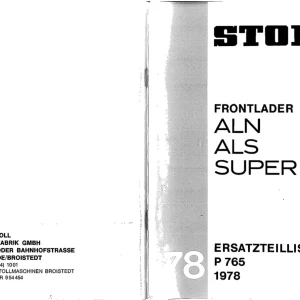 Stoll Aln Als 1 1978 Parts Manual