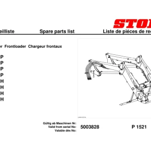 Stoll Fe 650 750 850 950 P H 2010 Parts Manual