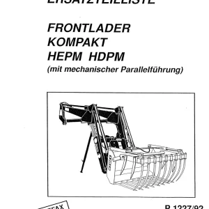 Stoll Frontlader Kompakt Hepm Hdpm Parts Manual
