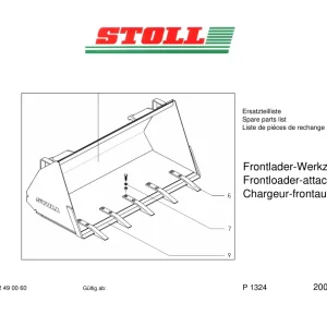 Stoll Frontlader Werkzeuge 2008 Parts Manual