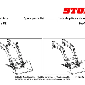 Stoll Profiline Fz Fs 8.20 30.40 30.50 60.80 100 2014 Parts Manual