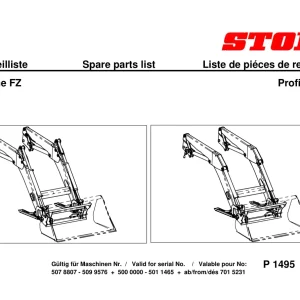 Stoll Profiline Fz Fs 8.20 30.40 30.50 60.80 2012 Parts Manual