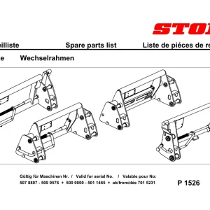 Stoll Profiline Wechselrahmen 2011 Parts Manual
