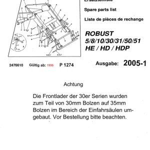 Stoll Robust He Hd Hdp Parts Manual