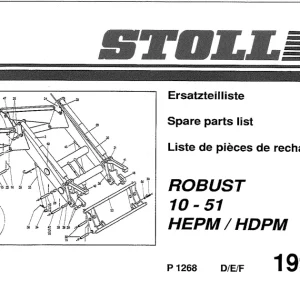 Stoll Robust Hepm Hdpm 1998 Parts Manual