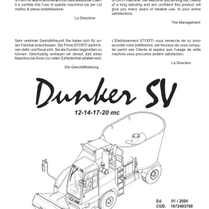 Storti Dunker Sv Parts Manual