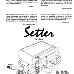 Storti Setter Parts Manual