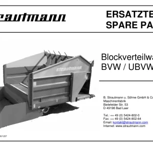 Strautmann Bvw Ubvw Parts Manual
