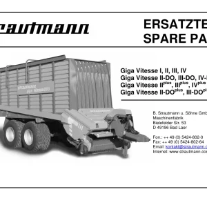 Strautmann Giga Vitesse I Ii Iii Iv Parts Manual