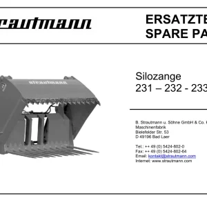 Strautmann Silozange 231 232 233 Parts Manual