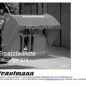 Strautmann Silozange 234 2005 Parts Manual