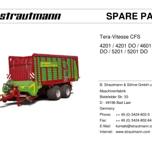 Strautmann Tera Vitesse Cfs 4201 4601 5201 Parts Manual