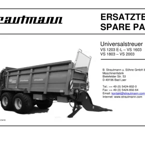Strautmann Universalstreuer Vs 1203 1603 1803 2003 Parts Manual