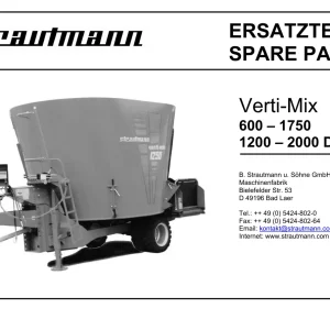 Strautmann Verti 600 1750 1200 2000 2000 Parts Manual