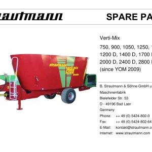 Strautmann Verti 750 2800D 2009 Parts Manual
