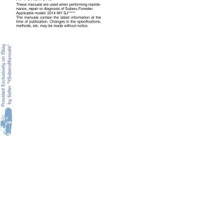 Subaru Forester 2014 2014 Service Manual