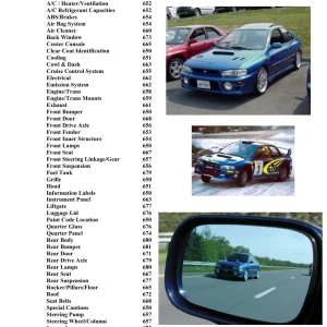 Subaru Impreza 1993 2001 2001 Parts Manual