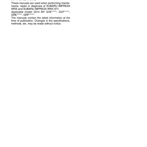 Subaru Impreza Wrx Sti 2014 2014 Service Manual