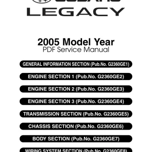 Subaru Legacy 2005 2005 Service Manual