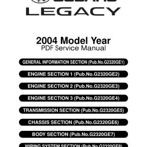 Subaru Legacy Outback B13 2004 2004 Service Manual