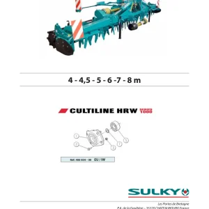 Sulky Cultiline Hrw 1000 Parts Manual