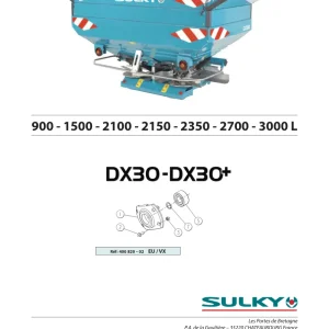 Sulky Dx30 900 3000L Parts Manual