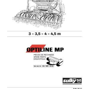 Sulky Optiline Mp 3 4.5M Parts Manual
